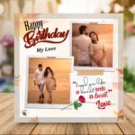 Birthday Gift for Wife on Printable Glass (19.5x19.5cm)