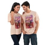 Dry Fit Fabric Round Neck T-Shirt-Peach - Image 2