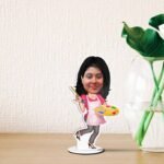 Personalized single Caricature of Painter Girl