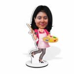 Personalized single Caricature of Painter Girl - Image 4