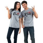 Pure Cotton Round Neck T-Shirt- Grey - Image 2