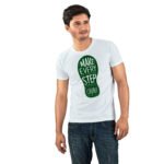 Pure Cotton Round Neck T-Shirt- White - Image 2