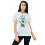 Pure Cotton Round Neck T-Shirt- White - Image 3