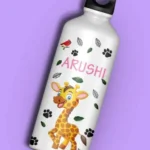 Name Printed Sipper Bottle Giraffe Image