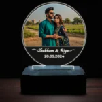 Customised Name & Date LED Acrylic Lamp For Couple